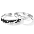 Fashion Jewelry 925 Sterling Silver Promise Open Adjustable Matching Couples Rings for Men Women Wedding Anniversary Gift