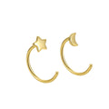 Fashion 925 Sterling Silver Heart Zircon Earrings Non-Pierced Clip-On Cartilage Single Huggie 14K Gold Plated Ear Party Gift