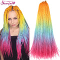 Wholesale Cheap for Ombre Senegalese Rainbow African Styles Box Braids Synthetic Hair Crochet Twist for Women Black Hair