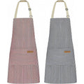 Wholesale Custom Logo Polyester Stripe Kitchen Apron Reusable Sleeveless Chef Bib for Cafe BBQ Food Cooking Cleaning