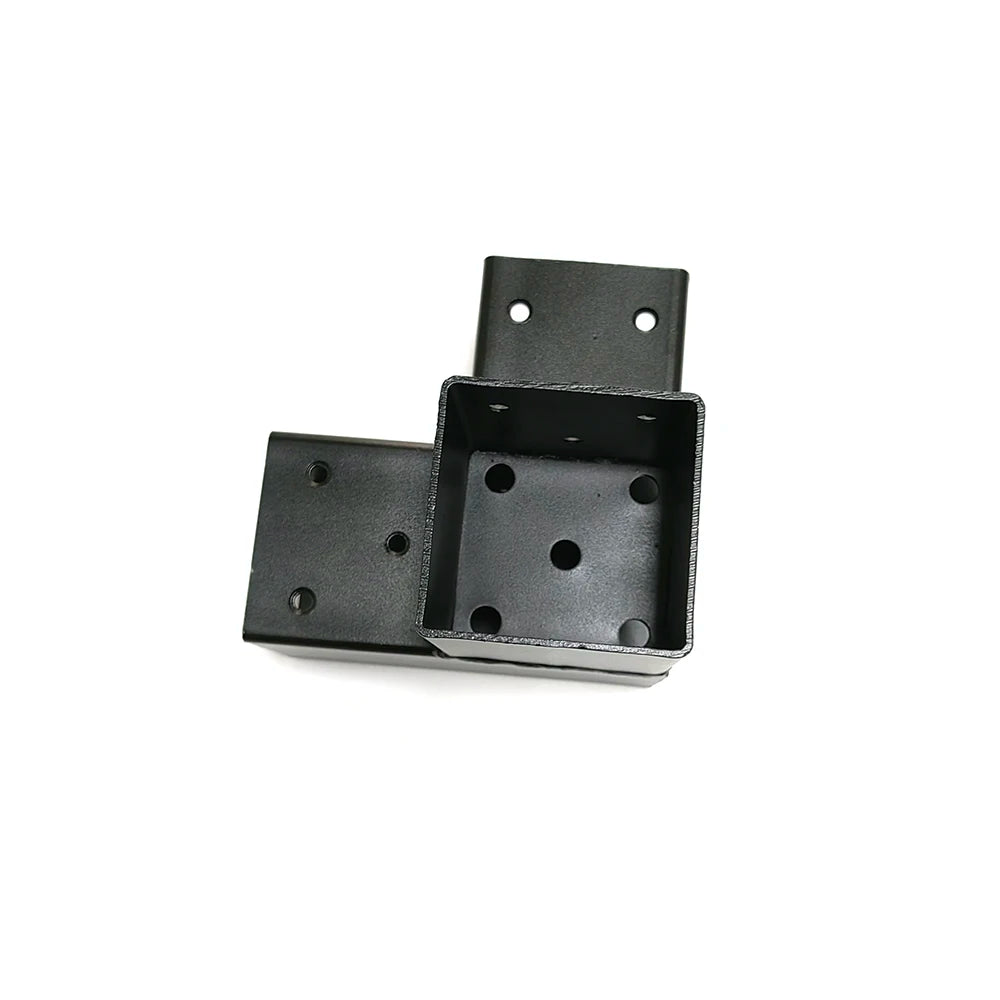 2 Way Steel Square Anchor Connector Pipe Concrete Anchors Galvanized/PVC Coated Silver/Black Options Wooden Poles Brackets Easy