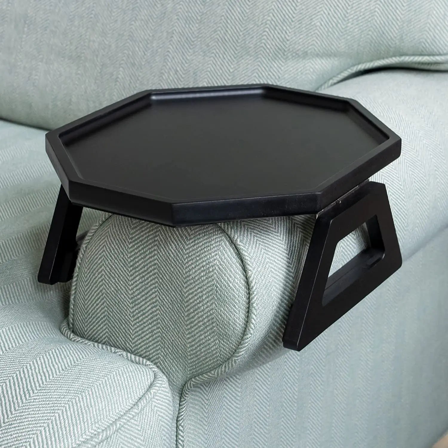 New Arrival Multi-Function Bamboo Armrest Sofa Tray Table Eco-Friendly Clip-On Home Storage Armrest