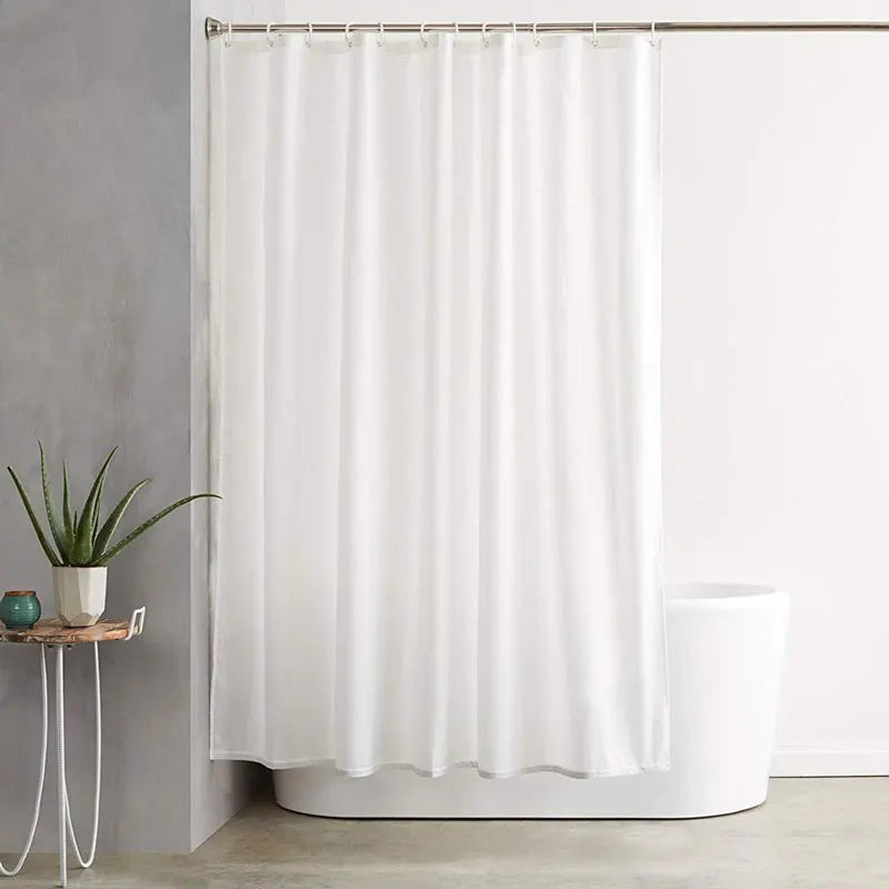 Factory Price White Shower Curtain Liner 200x220CM Solid Color Polyester Fabric Thick Mold Simple Bathroom Waterproof Curtains