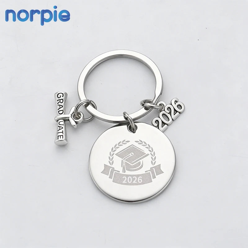 Custom Metal Keyring Keychain Craft Gift  Laser Blank Graduation Keychain