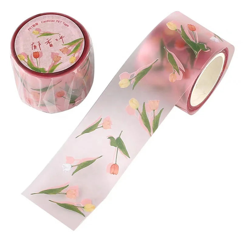 Transparent Hand Ledger Tape Flower Daisy Decoration Pattern Sticker Matte Washi Tape