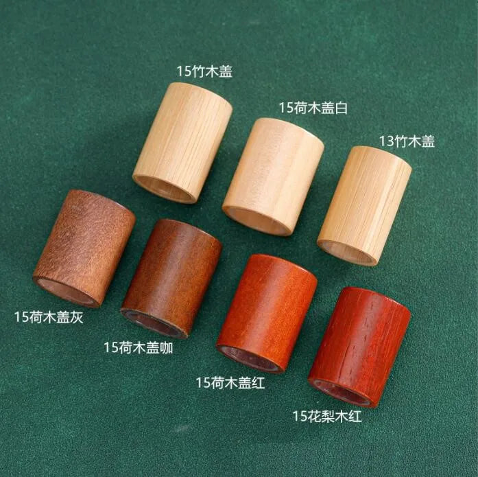 13mm 15mm Round Natural Bamboo Wood Screw Cap Perfume Cap for Essential Oil Bottles Bayonet Cover in Stock