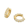 Stylish Chic Dainty Zircon Hoop Earrings for Women Copper Gold Plated Earring 2023 Trending New in Aesthetic Jewelry