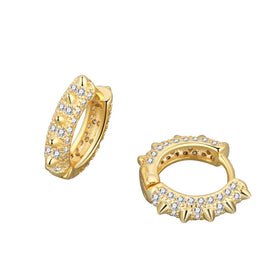 Stylish Chic Dainty Zircon Hoop Earrings for Women Copper Gold Plated Earring 2023 Trending New in Aesthetic Jewelry
