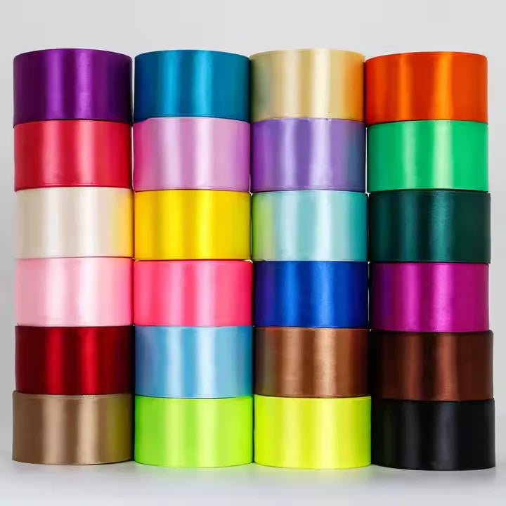 Handmade DIY Bow Production 5cm Flower Satin Ribbon for Gift Box Packaging and Promotional Party Supplies Wholesale