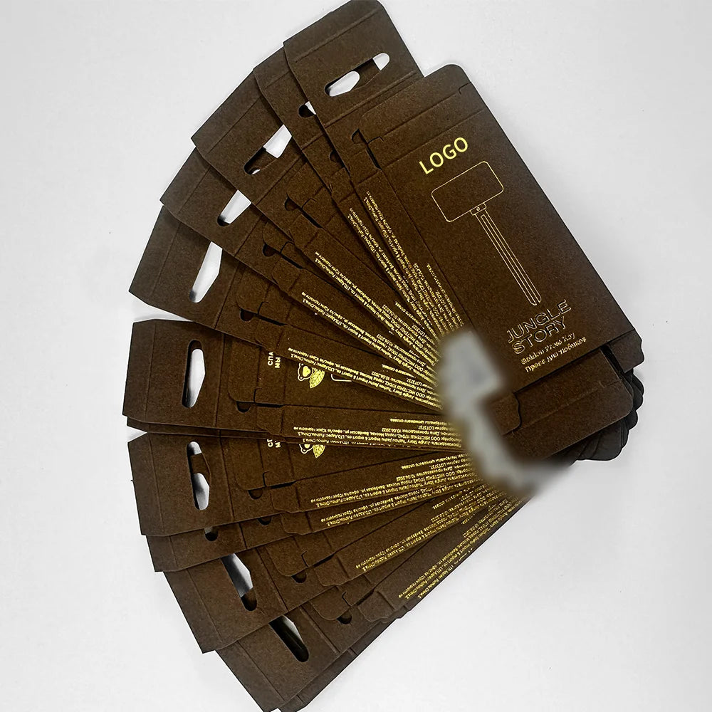 Customized Logo Small Recyclable Coated Paper Folding Rigid Boxes Coffee Color Food Gifts Consumer Electronics Hooked Cartons
