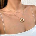 Geometric Niche Design Sense Metal Rough Collar Simple Everything Matching Pearl Collarbone Necklace