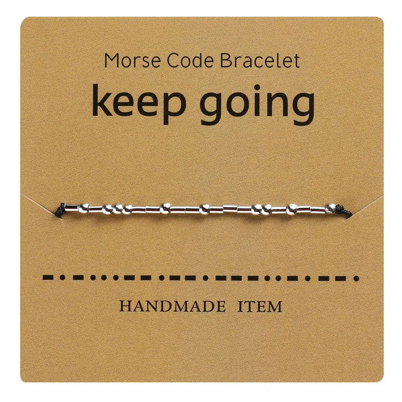 Couple Friendship Gift Charm Gold Silver Plated Brass Beads I Love You Family Blessed Friend Women Morse Code Bracelet Jewelry