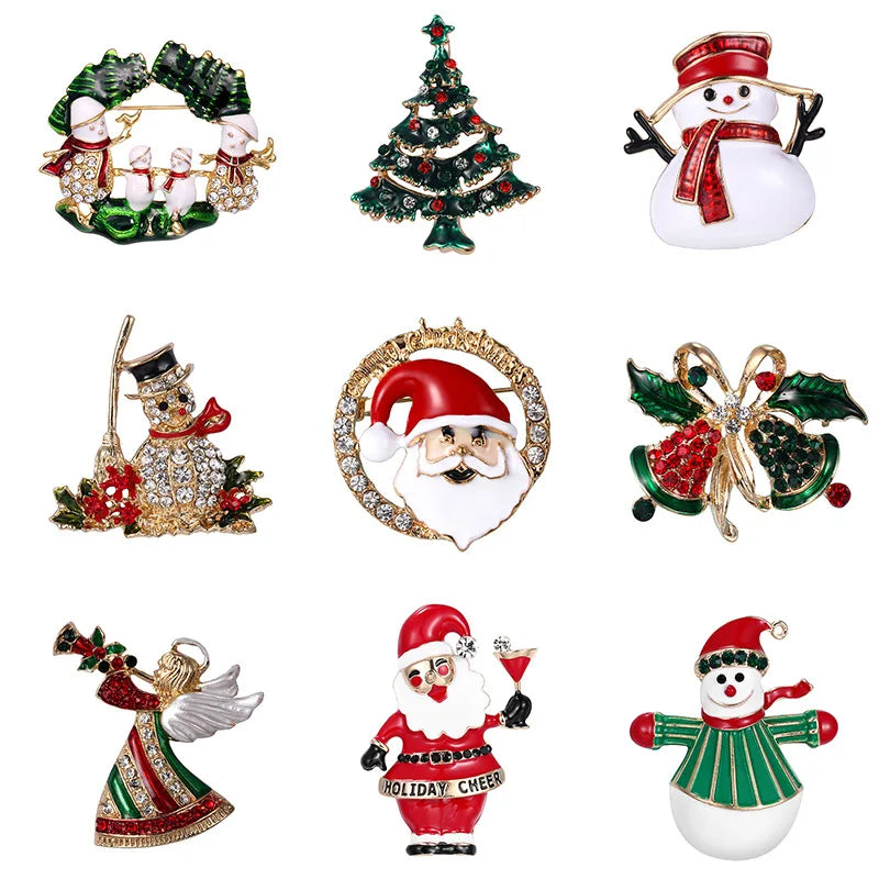New Collection of 2025 Christmas Festival Fashion Gold Lapel Pin Christmas Brooches Pin