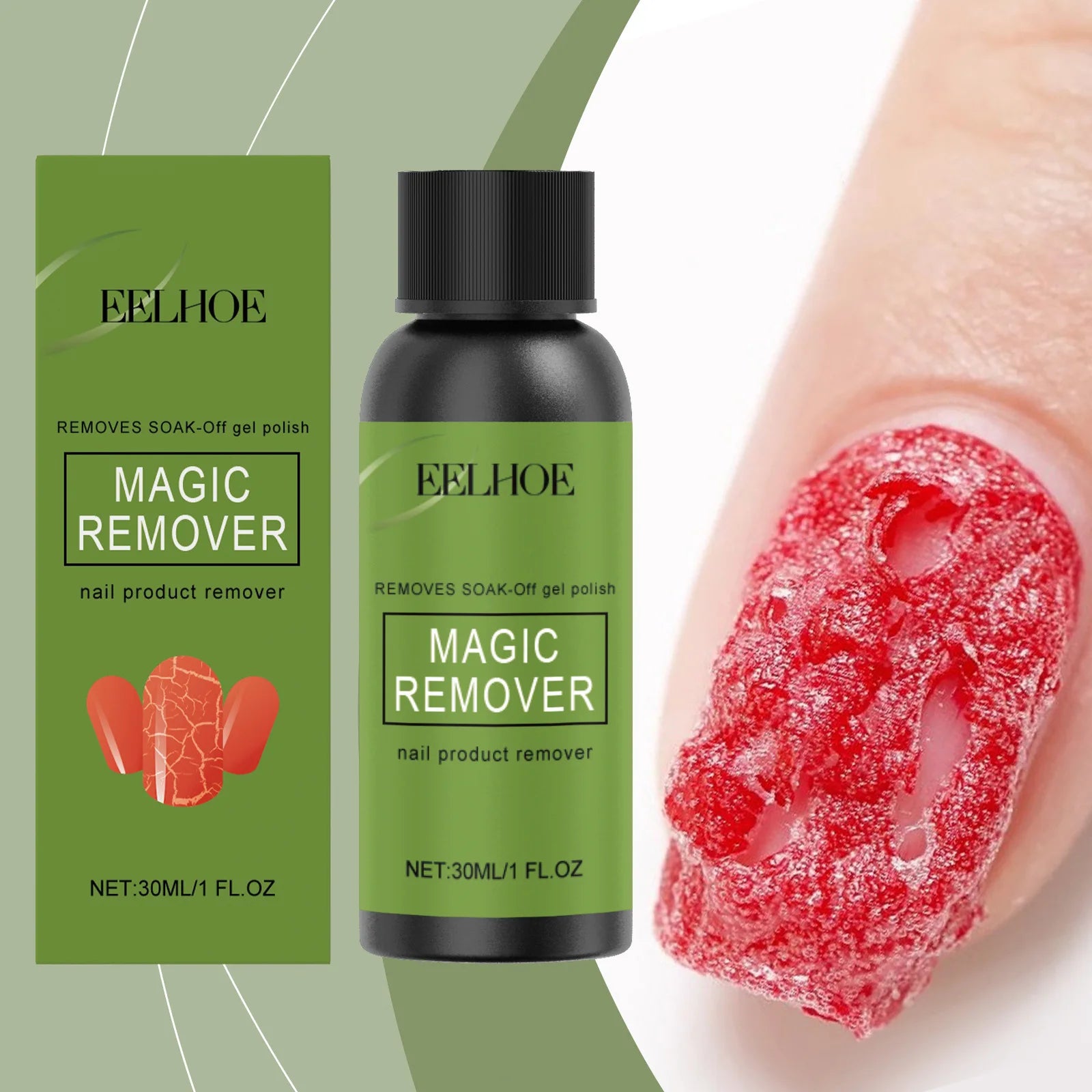 Eelhoe Easy Nail Gel & Polish Remover Gentle Liquid for Salons Non-Harmful Mild Glue Removal Salon Grade