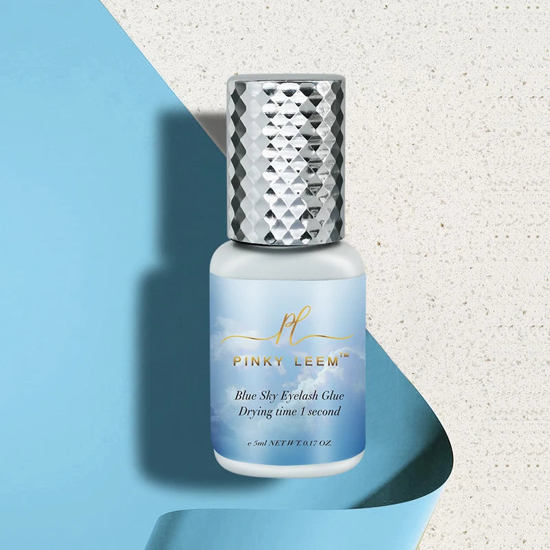 Pinky Leem Factory Directly Provide Waterproof Strong Hold Eyelash Glue Long Lasting Glue Sky Blue Lash Extension Adhesive