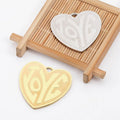 18K Gold Plated Stainless Steel High-Polished Heart Pendant "I Love You" Charm for Lovers Necklace Jewelry Making