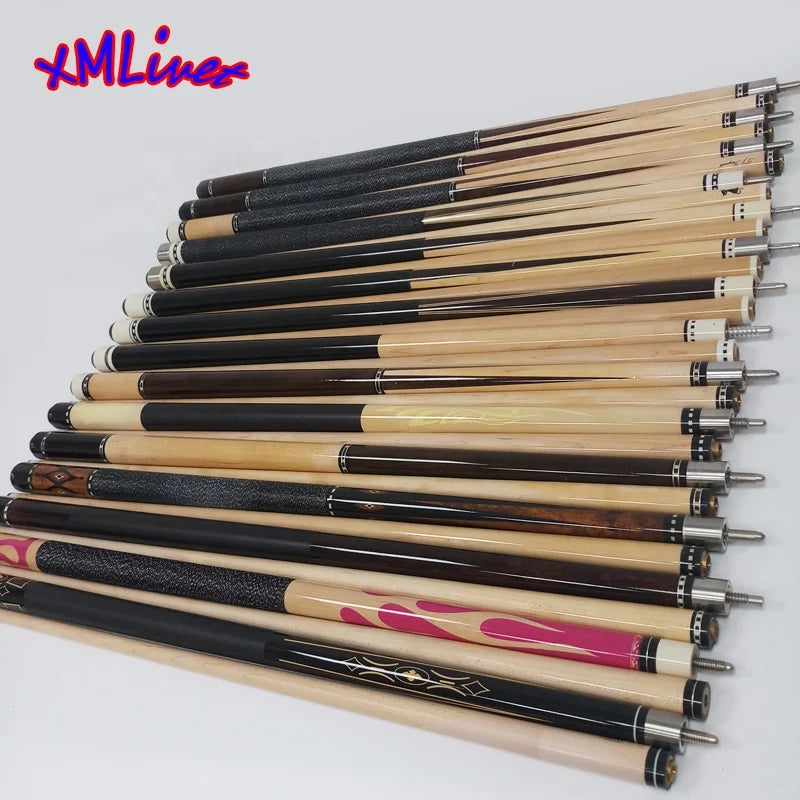 Xmlivet Maple Wood Pool Cues 11.75mm/12.75mm/13mm Billiards Cue Sticks Cheap Custom Cues Professional Decal Cue Lathe MegaBDM