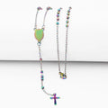 Stainless Steel Our Lady of Guadalupe Medal Pendant Necklace Crucifix Cross Necklaces Catholic Rosary Jewelry