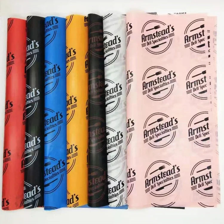 Custom Logo Printed Specialty Single Side Coating Paper for Food Wrapping-Use on Sandwich Cookie Bread Candy Snack Noodle