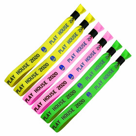 HXY 2025 Eco-friendly Screen Printed Custom Barrel Lock Wristbands for Festivals Concerts Events-Plain Fabric Satin Wristband