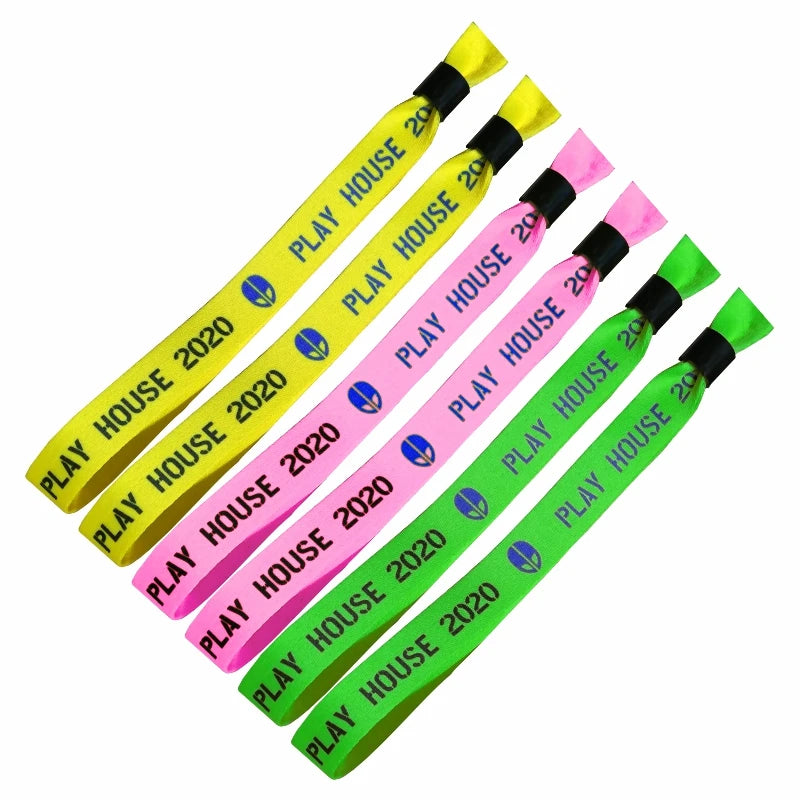 HXY 2025 Eco-friendly Screen Printed Custom Barrel Lock Wristbands for Festivals Concerts Events-Plain Fabric Satin Wristband