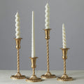 Tabletex  New Design Table Iron Candle Sticks Holder Metal Set of 6pcs Single Head Wrought Iron Gold Stand Wedding Candle Holder