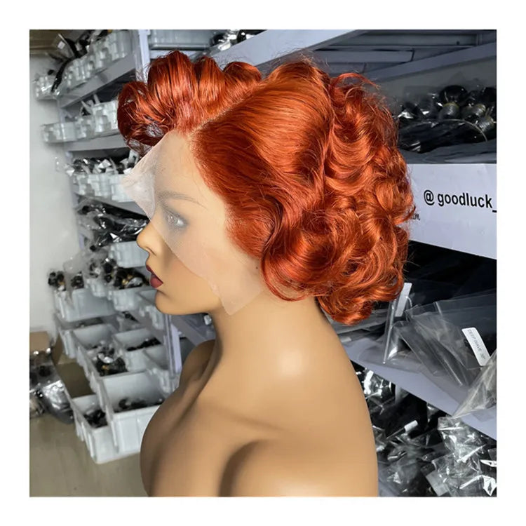 Cuticles Aligned Short Pixie Cut Wig Short Bob 150% T Part Lace Front Human Hair Wigs for Black Women Pre Plucked With Baby Hair