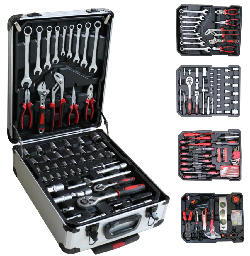 RTS GTYPRO Professional 187pcs Hand Tools Set Socket Wrench with Aluminum Case OEM Customizable Tool Box Set