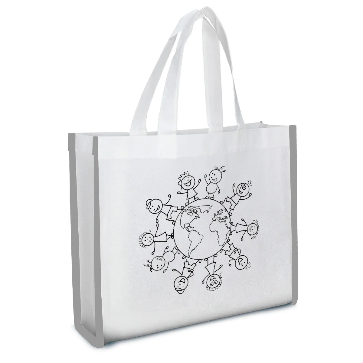 Large Quilted Tote Bag Reflective Black Fashion with Letter Pattern Non-Woven Coloring Tote with Crayons