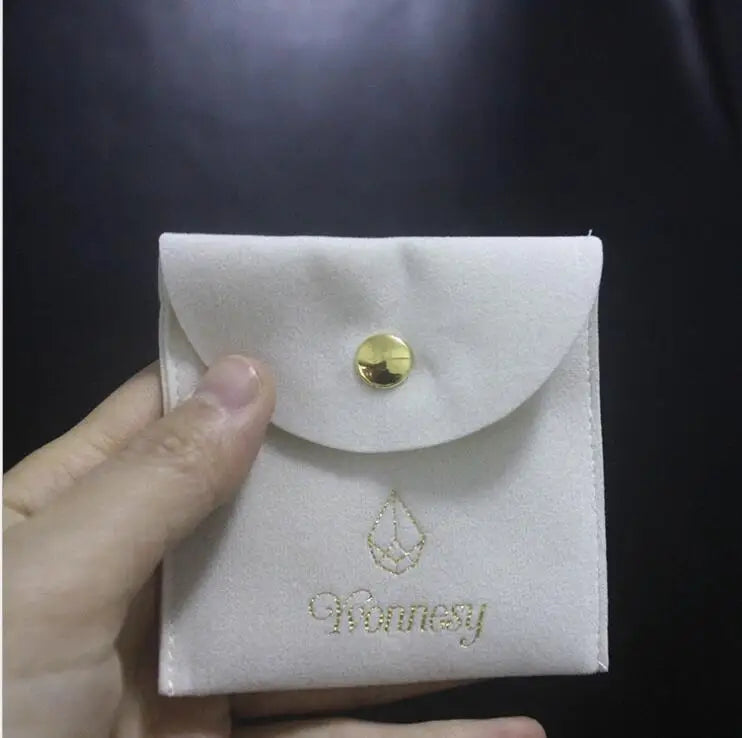 Luxurious Pink Velvet Suede/Microfiber Jewellery Pouches Dust Bags Customized Size Silk Screen Printing Elegant Jewelry Box