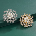 Pearl Snowflake Brooch and Diamond Flower Corsage - Fashionable Women's Clothing Pin Wholesale Accessories