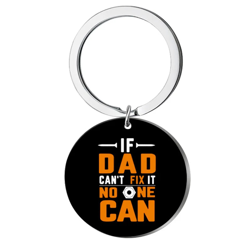 Stylish Stainless Steel DAD Keychain Creative Father's Day Gift Choice