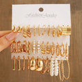 New Arrival Long Pendent Geometric Vintage Rhinestone Women Earrings Set Big Hoop Earrings Pearl Earrings Women Jewelry