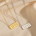 11:11 Number Bar Pendant Necklace Tarnish Free Jewelry 18K Gold Plated Stainless Steel Necklace