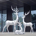 Customized Life Size Fiberglass Deer Decoration White Deer Christmas Deer Sculptures