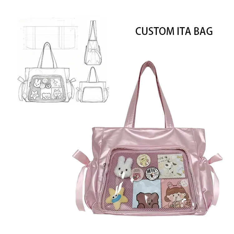 New Fashion Trend Custom Design Ita Bag Clear Window Bag Accept Sample ITA Handbag for Anime Exhibition