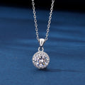 Elegant 925 Sterling Silver Round 6.5mm 1ct VVS Moissanite Full Diamond Pendant Women's Necklace Jewelry with GRA Certificate