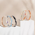 Daili Hot Sale Lovely Girl Bracelet 8mm Colorful Flowers Enamel Bangle Zinc Alloy Cloisonne for Ladies