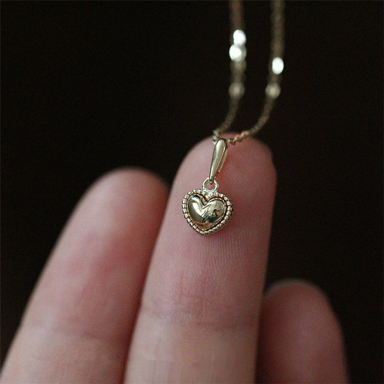 Small Heart Choker Necklace for Women Gold Silver Chain Small love NECKLACE PENDANT in Collar