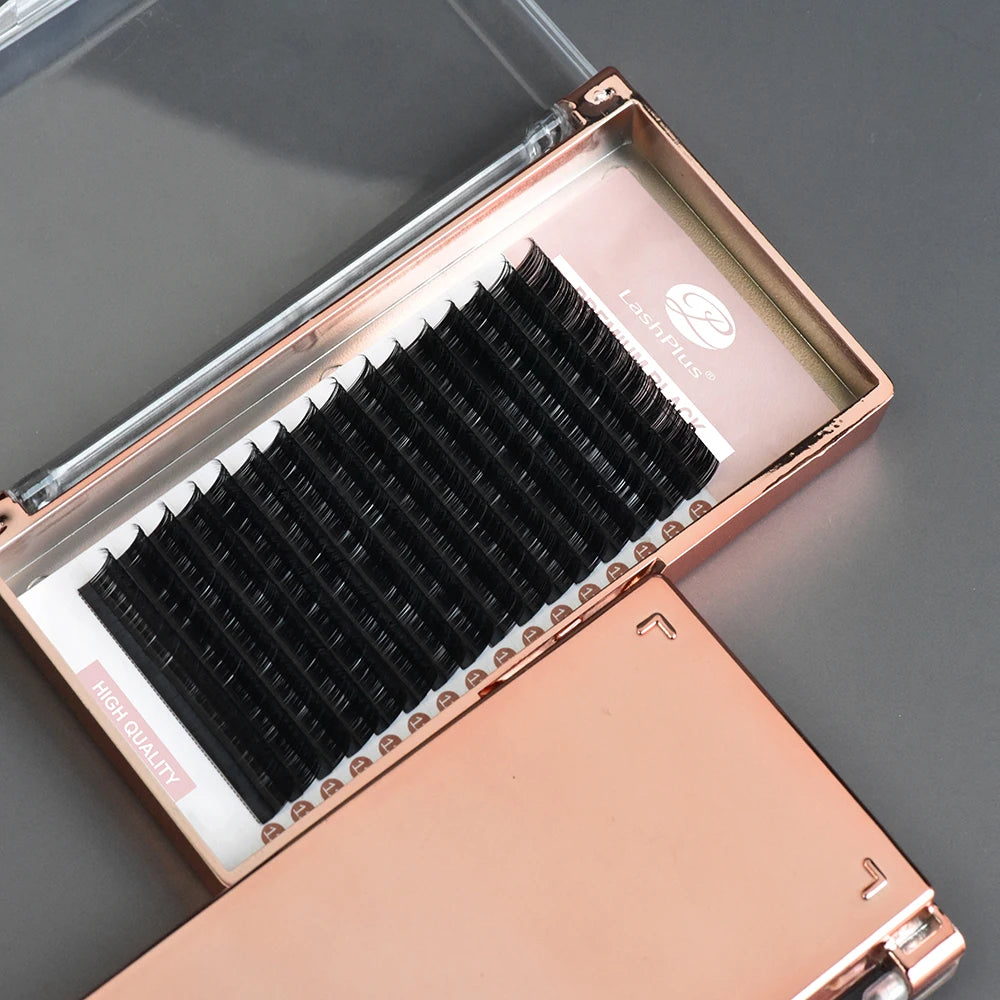 Lashplus Cashmere Matte Flat Split Tip Lashes Super Soft B C D Curls Ellipse Flat Eyelash Extensions Hand Made Synthetic Hair