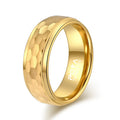 POYA Wholesale 8mm 18K Gold Faceted Step Edge Black Tungsten Luxury Wedding Ring for Men