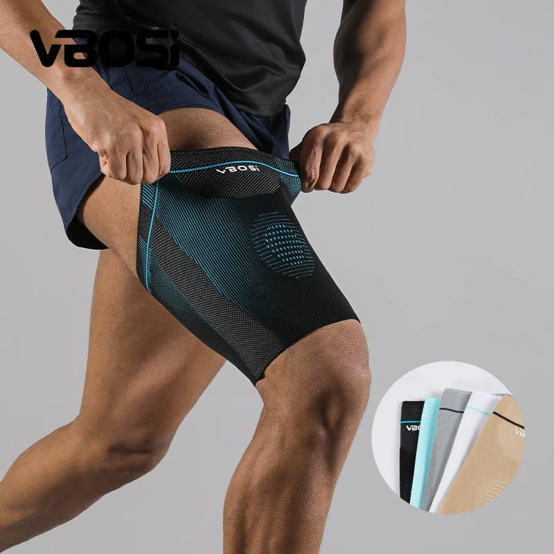 VBOSi 5187 3D Knitted Thigh Brace Compression Support for Soccer Gym & Athletics Enhanced Stability for Crawling