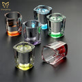 2.4oz 70ml Colored Shot Glasses Heavy Mini Base Shot Glass Tequila Cups Small Glass for Whiskey Tequila Vodka & Liquors