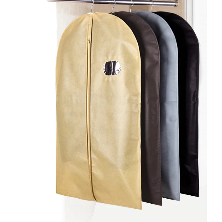 Customized Black White Beige Zipper Non Woven Suit Garment Bag