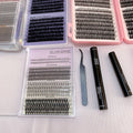 2025 New Design DIY Lash Kit Pre-cut Individual Fans Eyelashes Private Label C D Curl Segmented DIY Lash Clusters