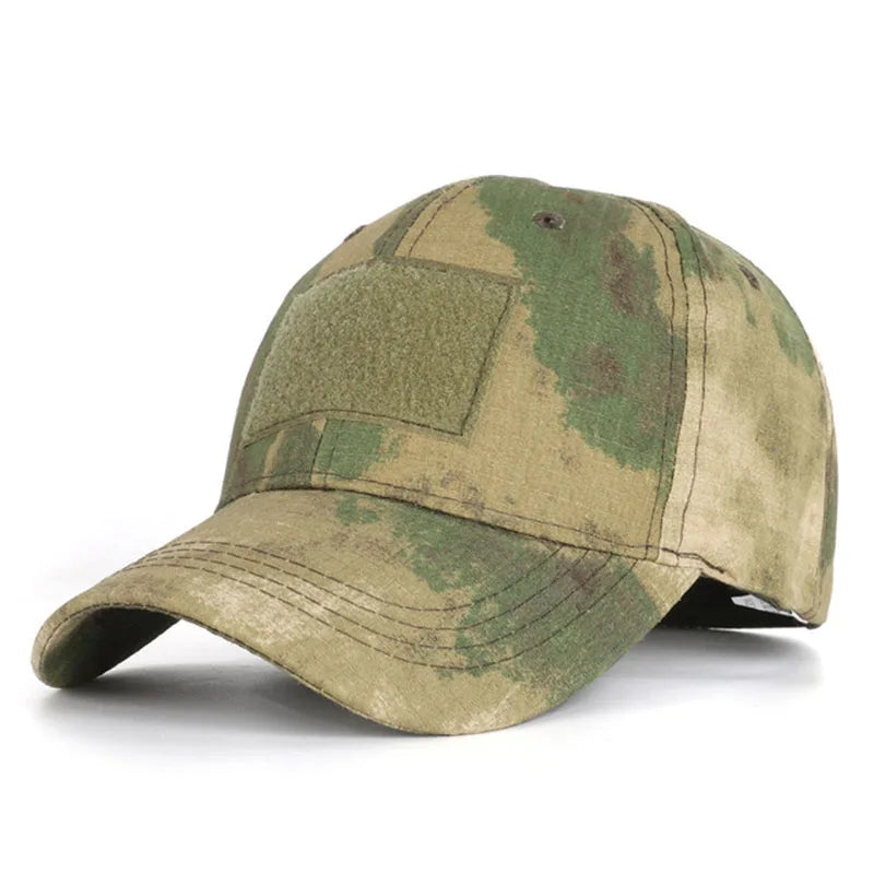 Camo Camouflage Patch Baseball Cap Adjustable Outdoor Striped Low Profile Common Fabric Unisex Four Seasons