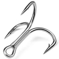 Strong 4X Treble Hook Bright Tin High Carbon Steel Long Range 5/0 4/0 3/0 2/0 1/0 1# 2# 4# Anchor Fishing Hooks 10pcs /box