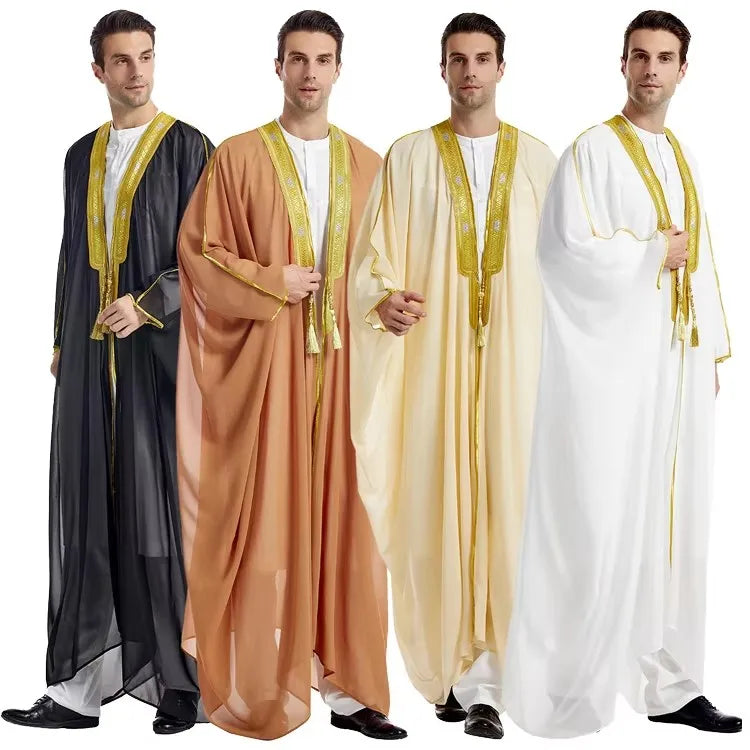Wholesale New Design Muslim Arab Robe for Men's Prayer Loose Clothing for Islamic Men New Muslim Men's Prayer Clothes Min. 2pcs