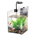 Ultra White Micro Landscape Aquarium USB Powered Fish Tank Ecological Filter Transparent Fish Tank Desktop LED Light Fish Bowl
