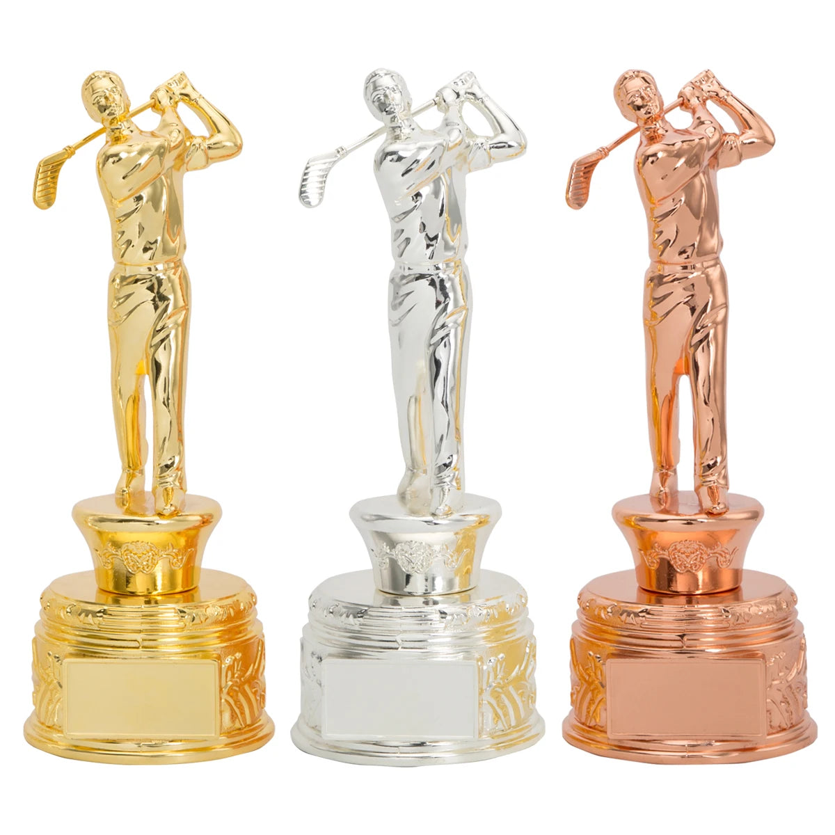 Modern Style Custom Metal Golf Sports Trophies and Medals Zink Alloy Gold Sport Trophy Cup JS50